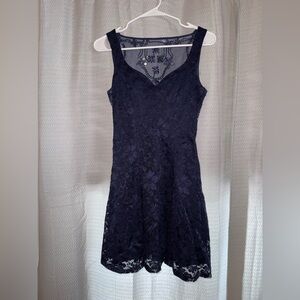 Elegant Navy Lace Dress